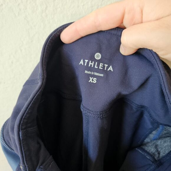 Athleta Blue Colorblock Shine Revelation Capri XS - Picture 6 of 7